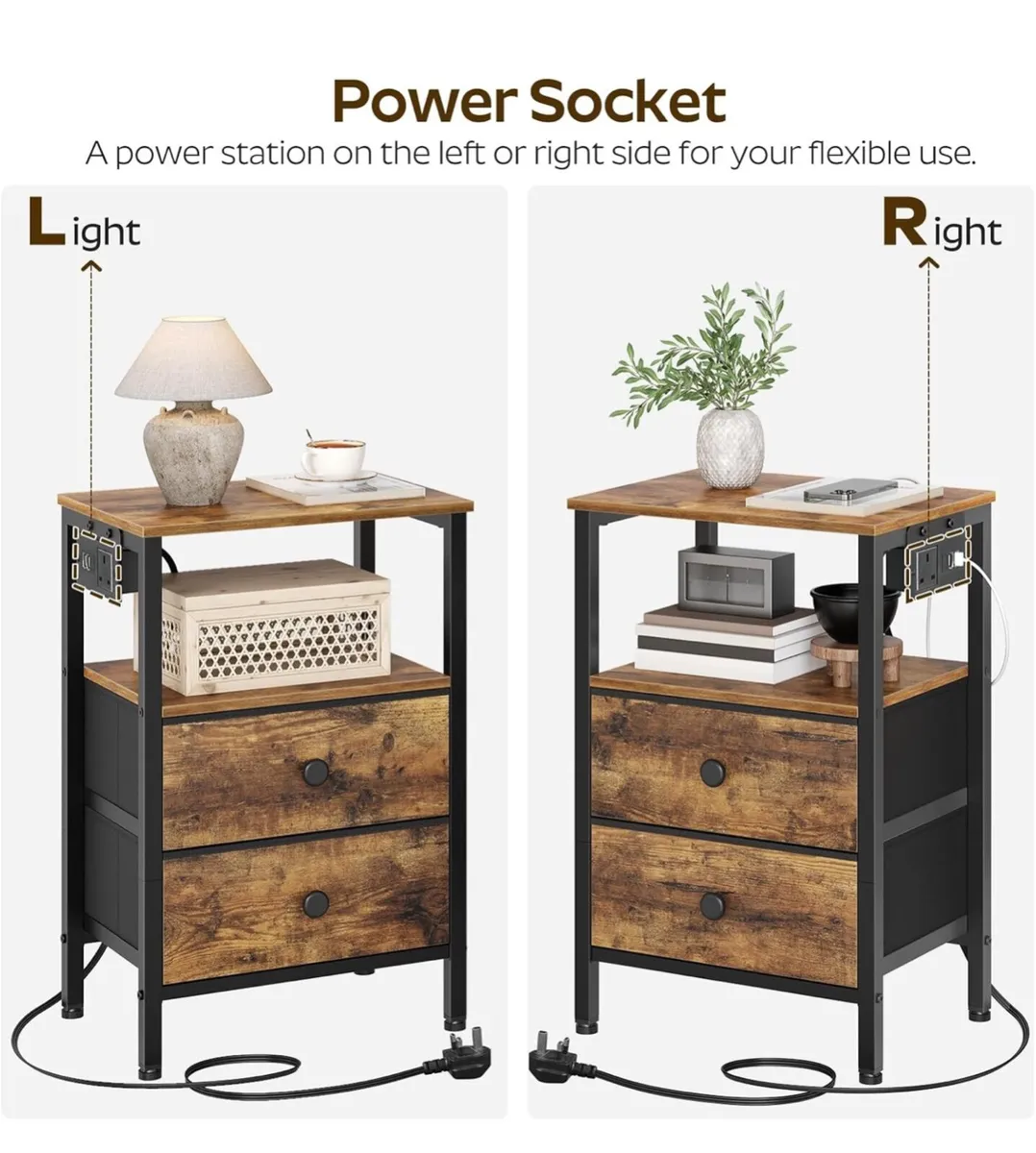 Bedside Tables with Charging Station - Image 4