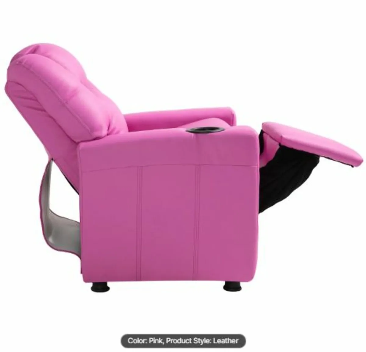 Kids Reclining Chair, Toddler Recliner with Cup - Image 4