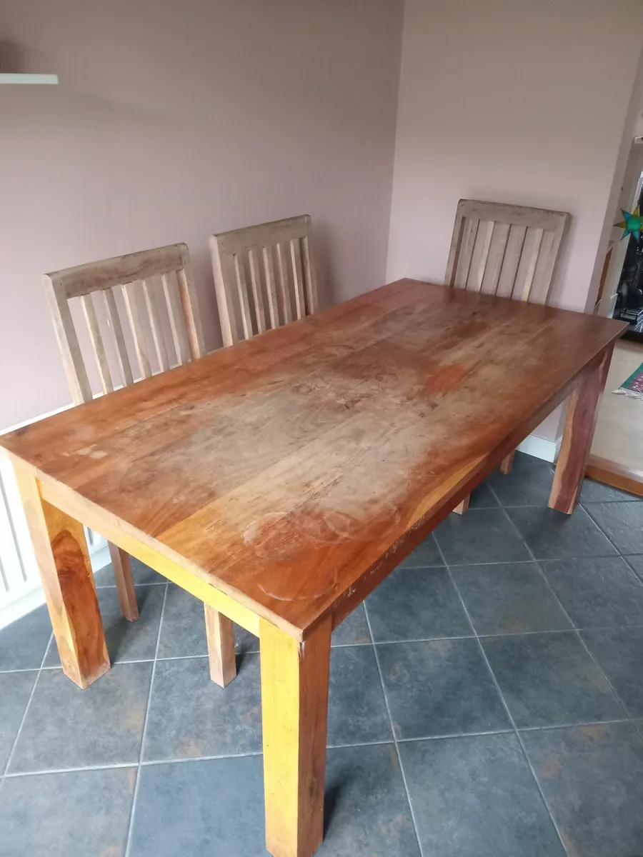 Dining table and six chairs - Image 1