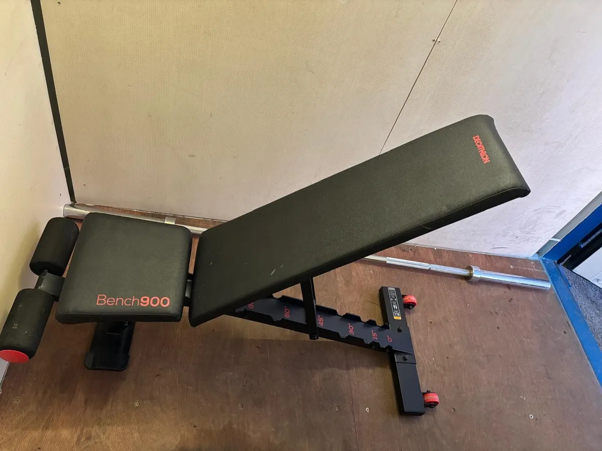 Gym Bench & 20kg Olympic Bar - Image 1