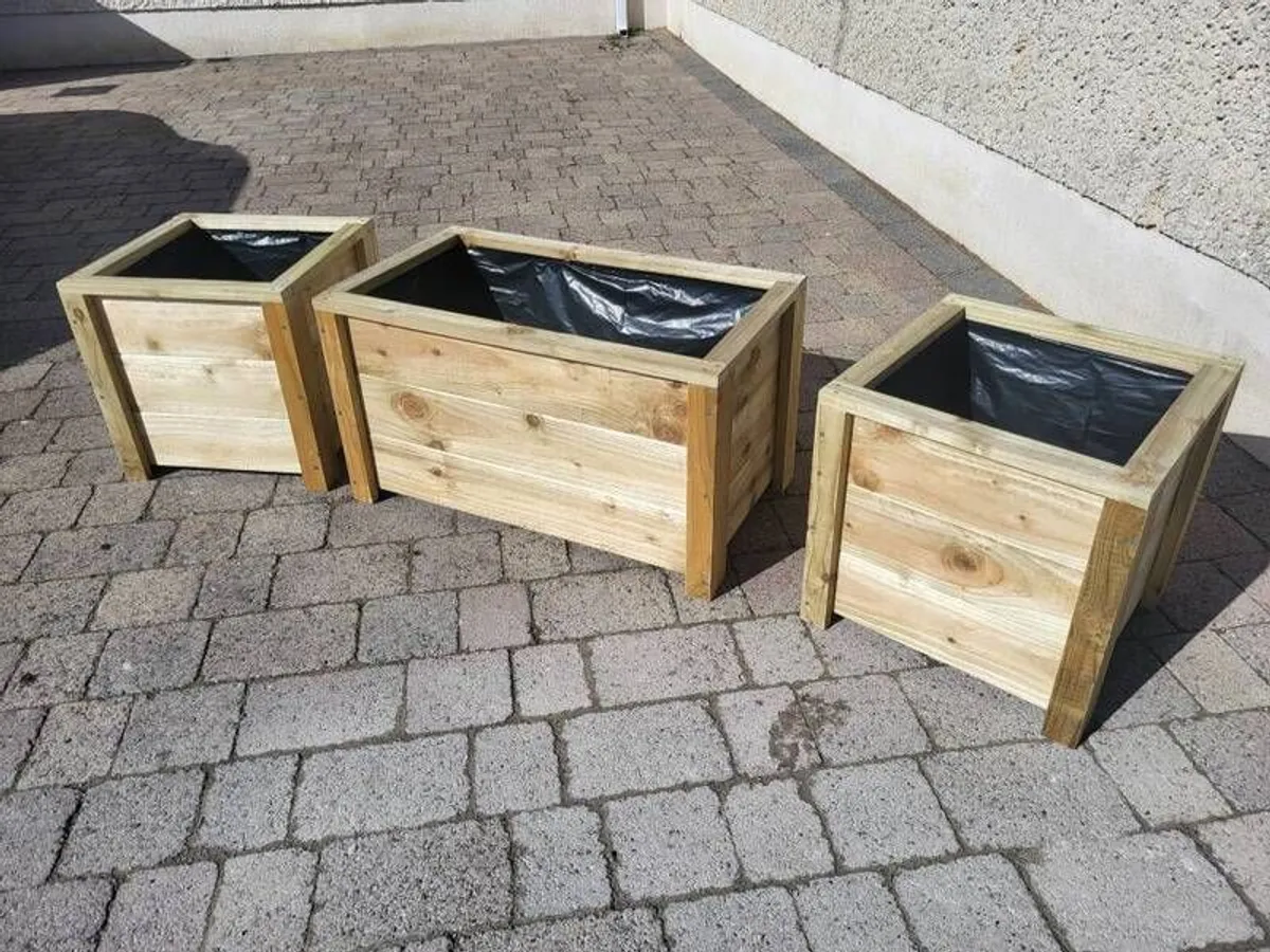 Medium Rectangular Planter Flower Planter Wooden Planter - Image 2