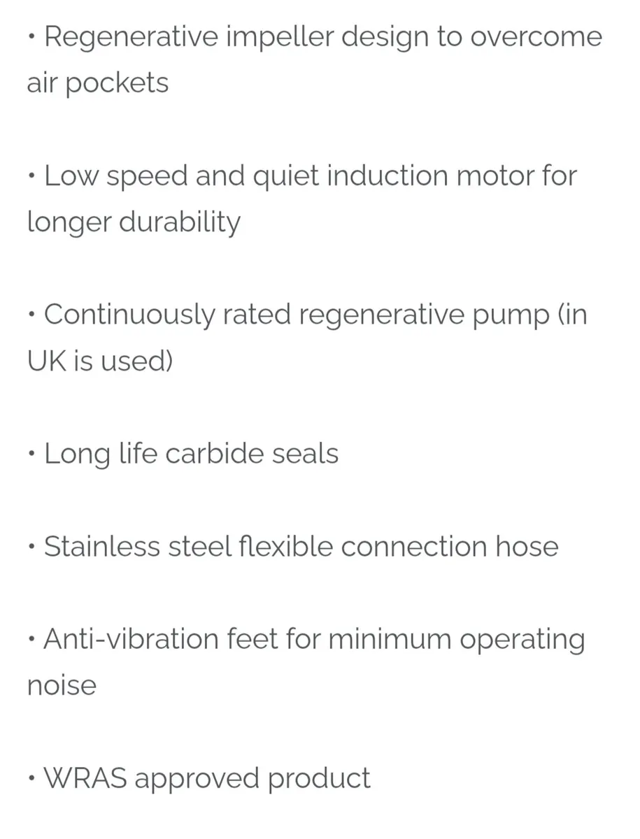 Grundfos STN 3 bar brass neg twin shower pump - Image 4