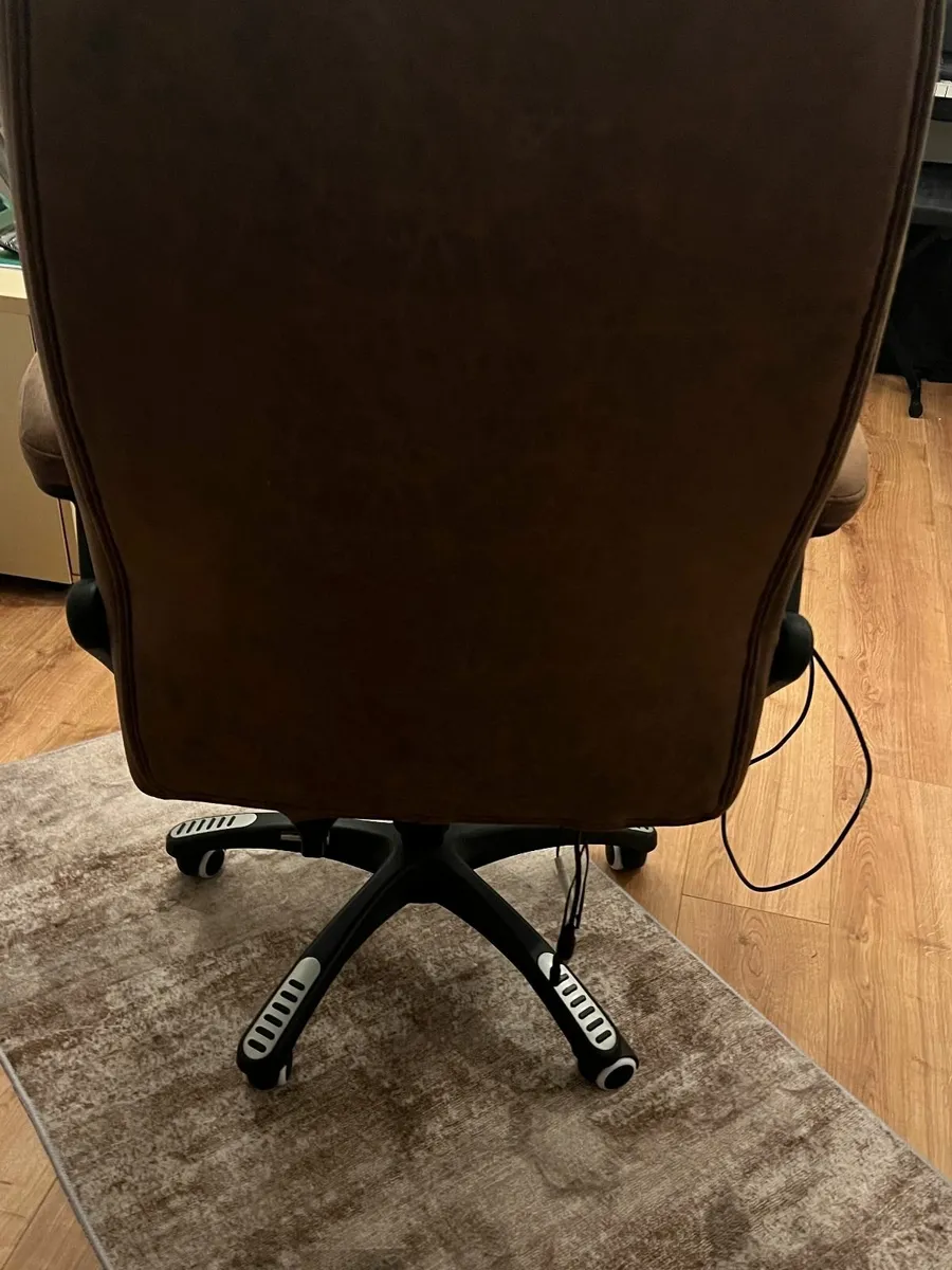 Brown Fabric Office Chair with Massage Function - Image 2
