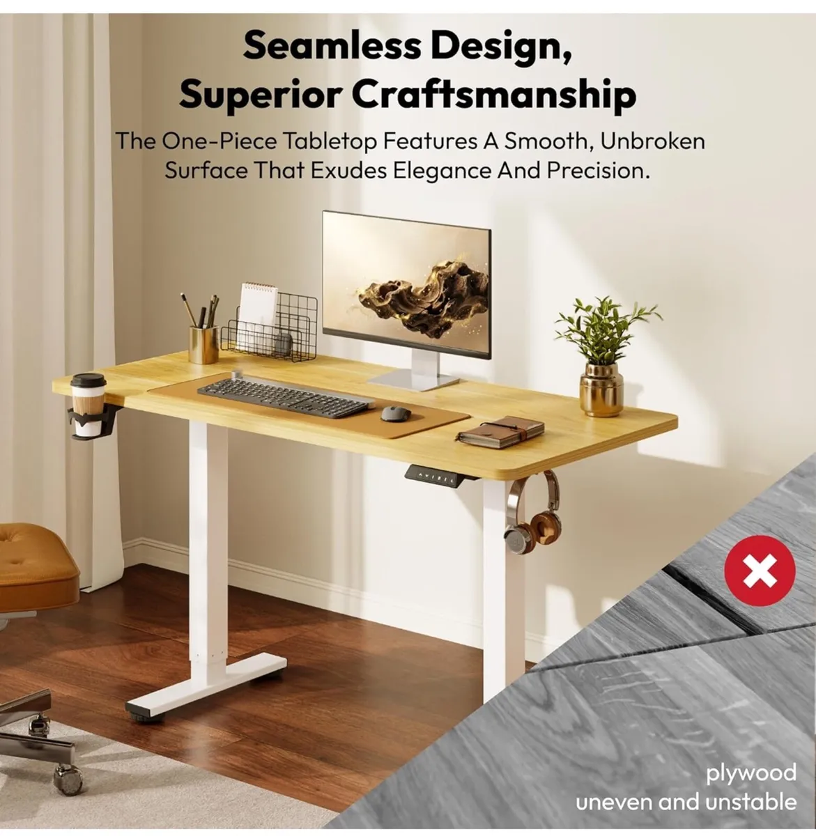 Electric Standing Desk ONE PIECE 110 x 54 Height - Image 1