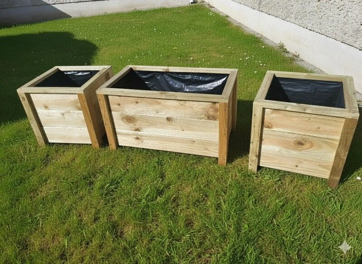 Medium Rectangular Planter Flower Planter Wooden Planter - Image 3