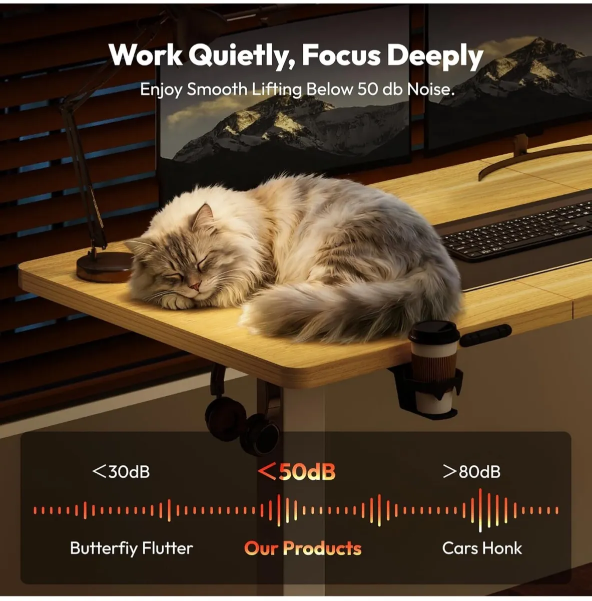 Electric Standing Desk ONE PIECE 110 x 54 Height - Image 3