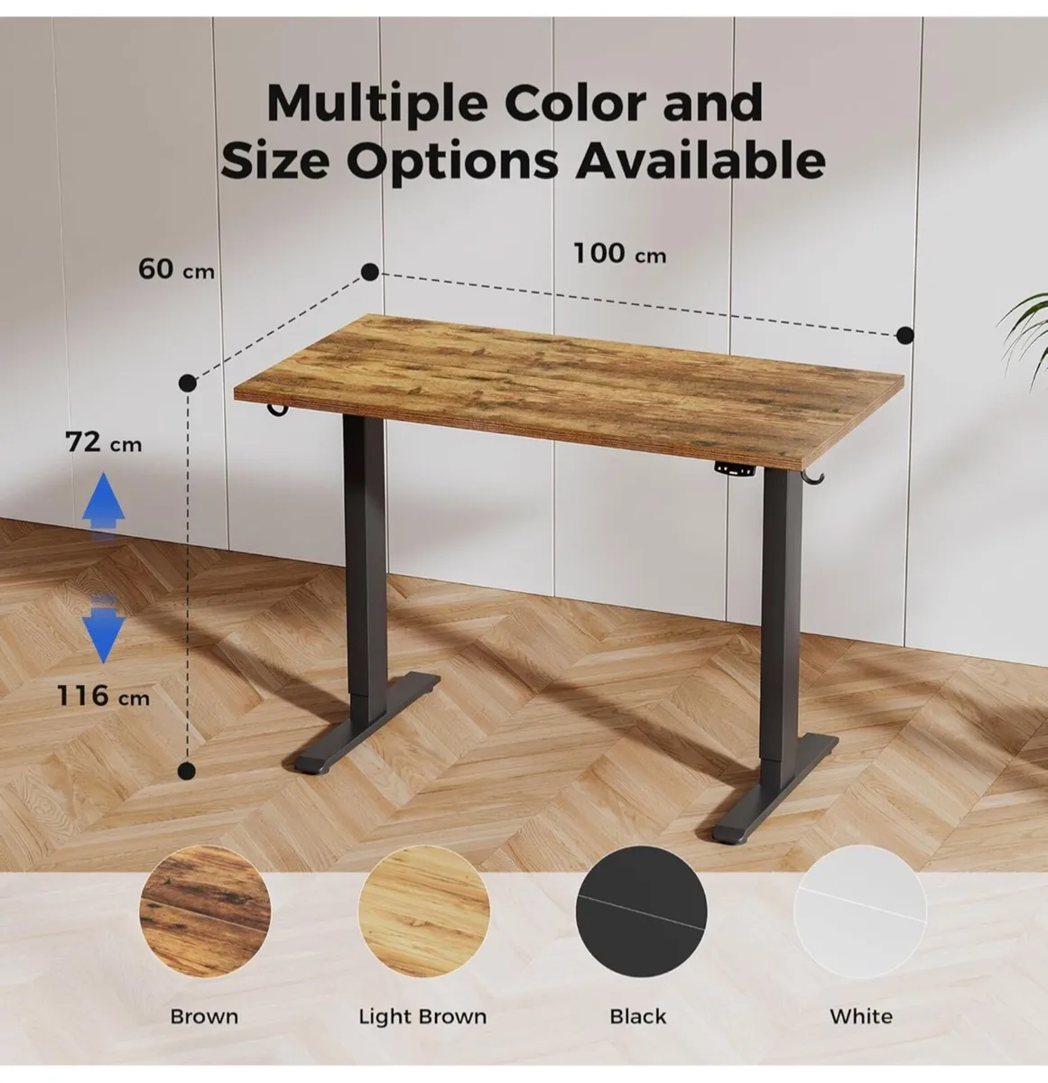 Electric Standing Desk, 100 x 60 cm Height Adjusta - Image 1
