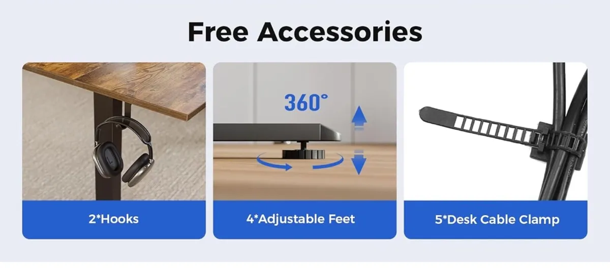 Electric Standing Desk, 100 x 60 cm Height Adjusta - Image 4