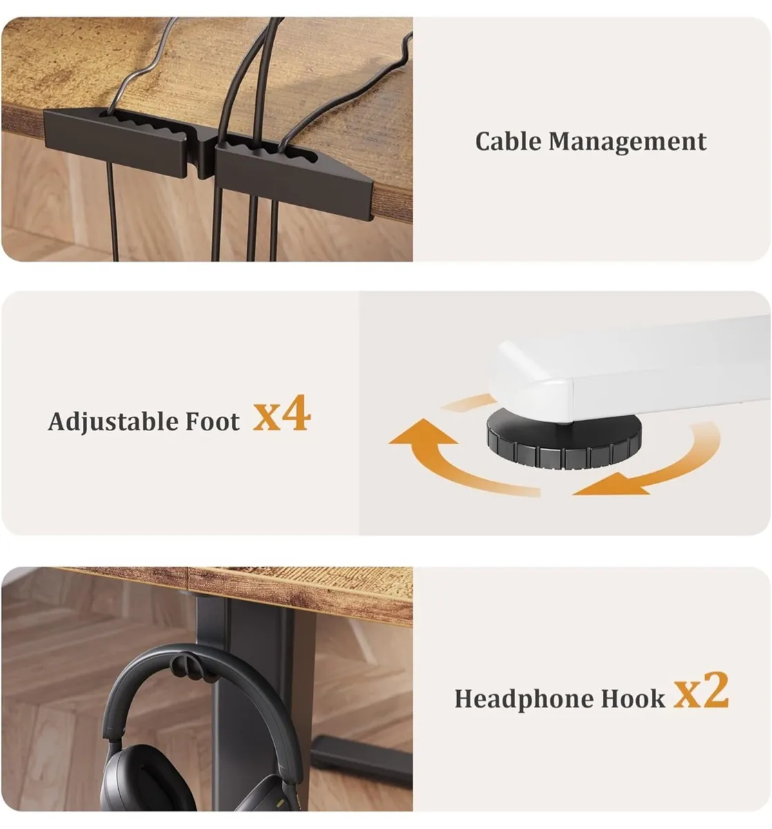 Electric Standing Desk with Drawer, 120 x 60 cm - Image 4