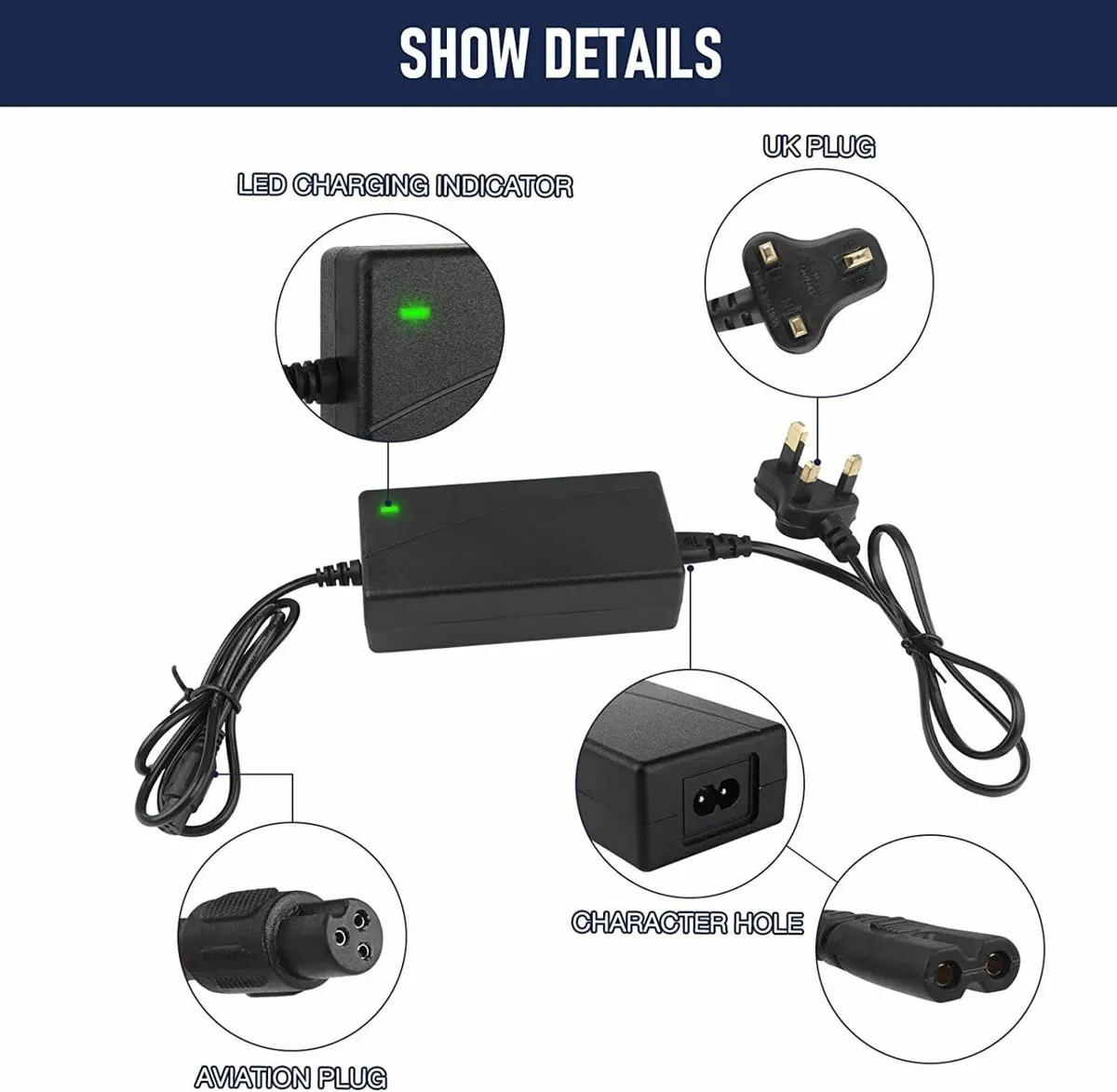Universal Scooter Hoverboard Power Charger - Image 3