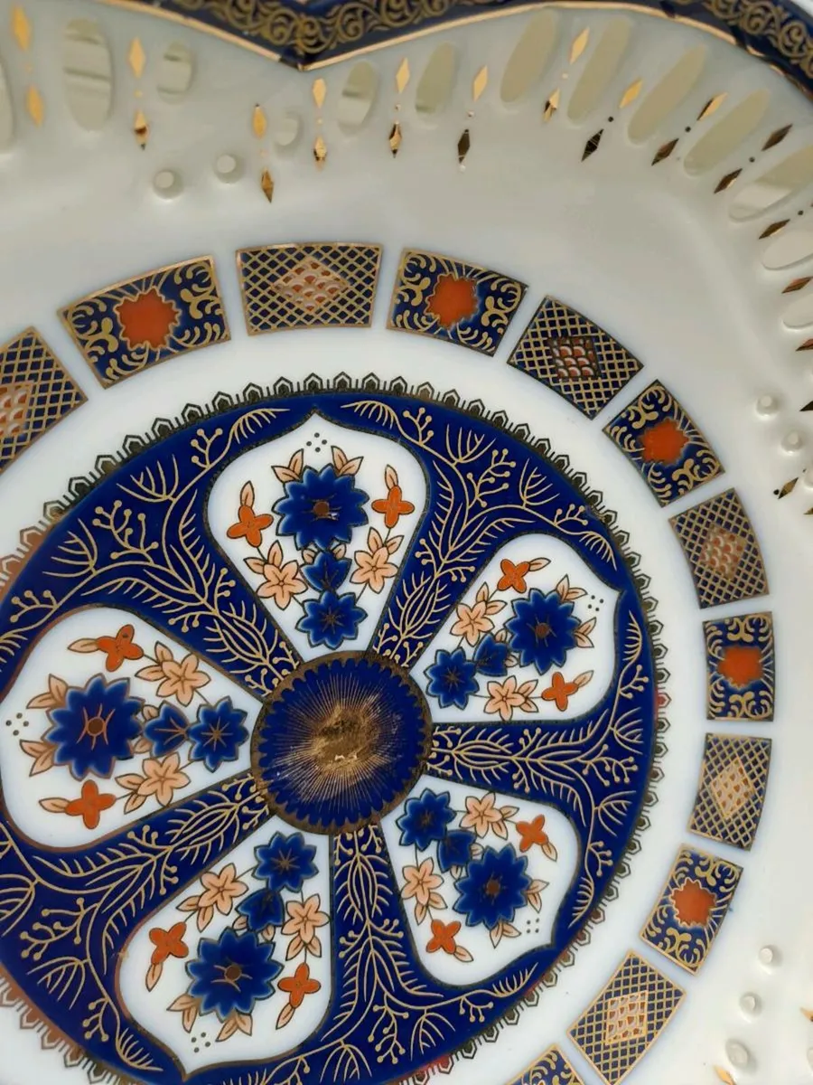 Antique Old Coalport pierced dish - Image 3