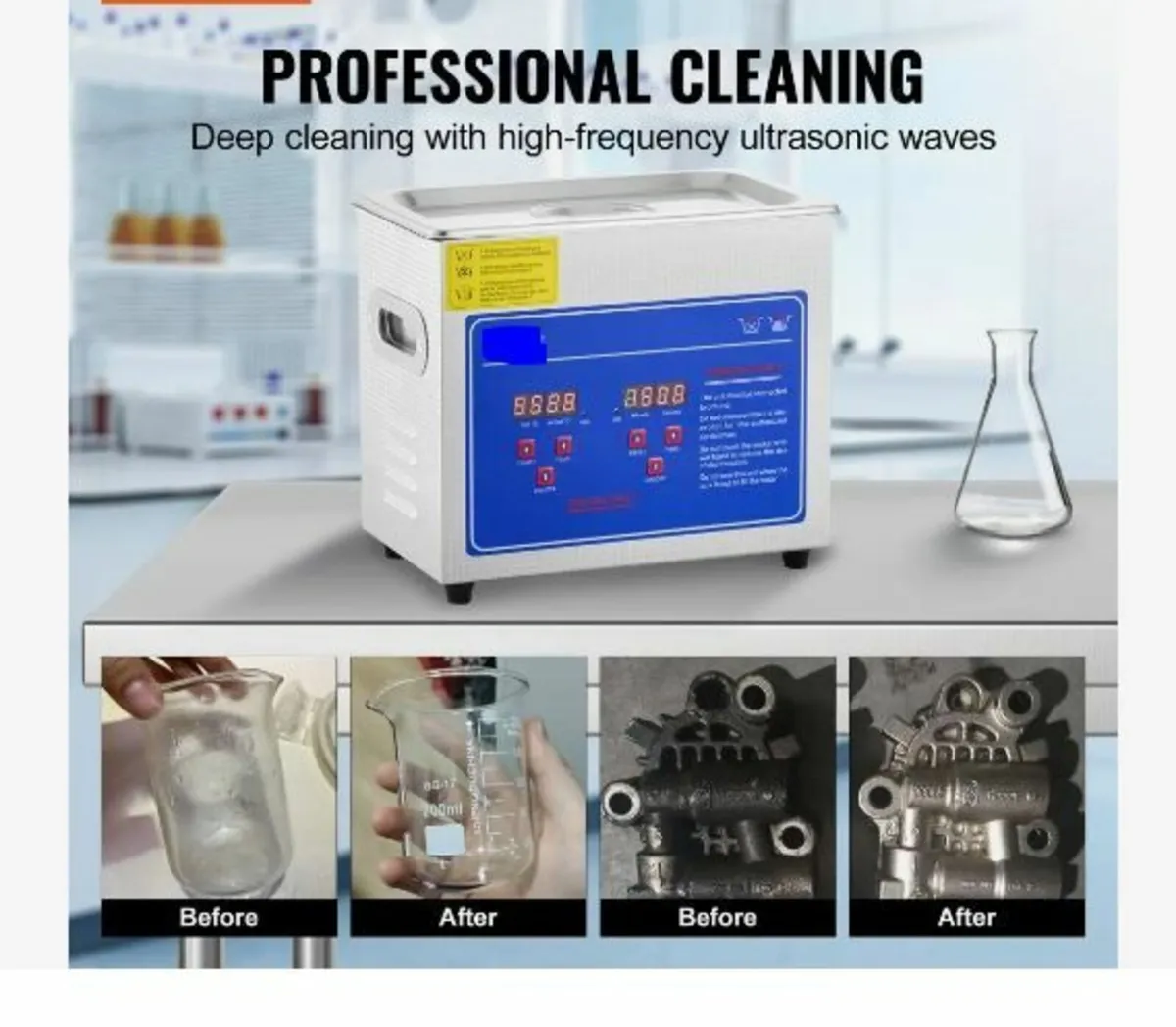 Professional Ultrasonic Cleaner, 2.85 L Ultrasonic - Image 3