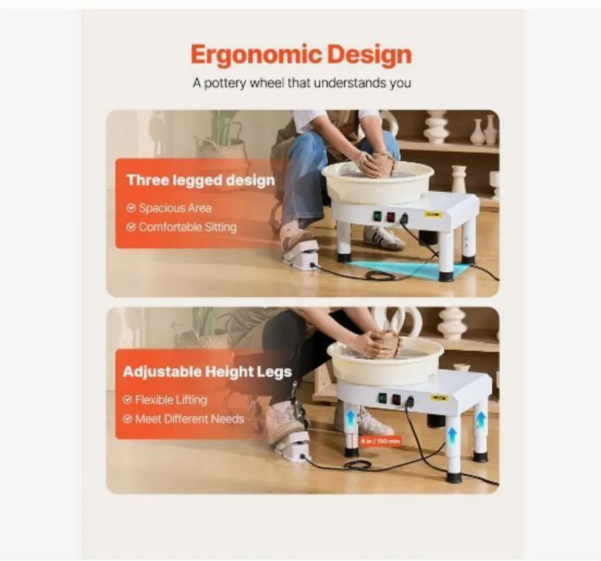 Pottery Wheel, 35 cm Ceramic Wheel Forming Machine - Image 3