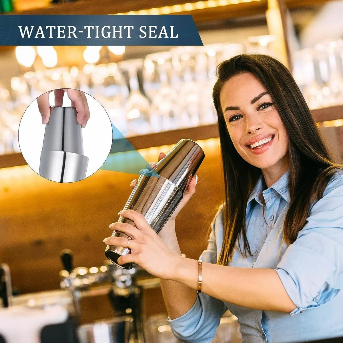 Professional Cocktail Shaker Kit 9pcs Stand - Image 3