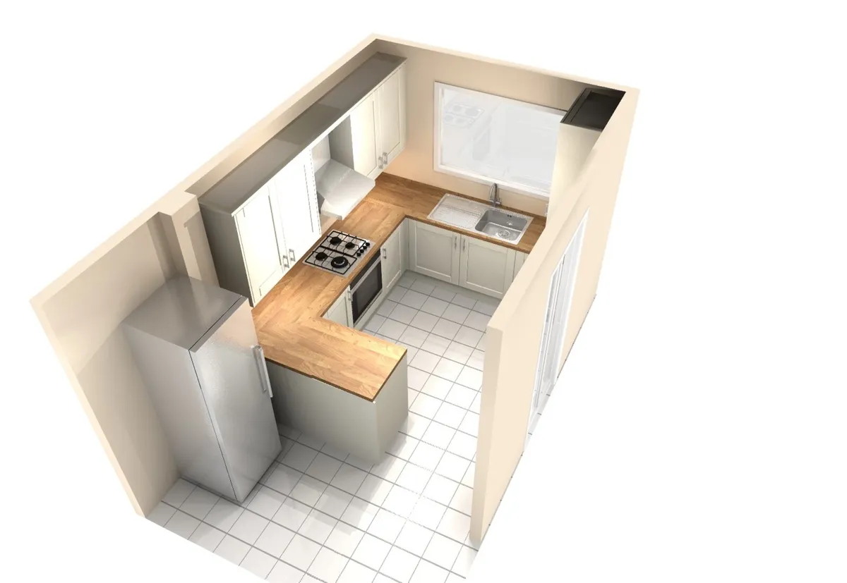 Kitchen for Sale Cream Fitted Kitchen with Applian - Image 2