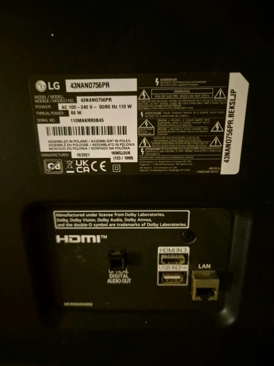 LG 43” NanoCell 4K Smart TV – Excellent Condition - Image 4