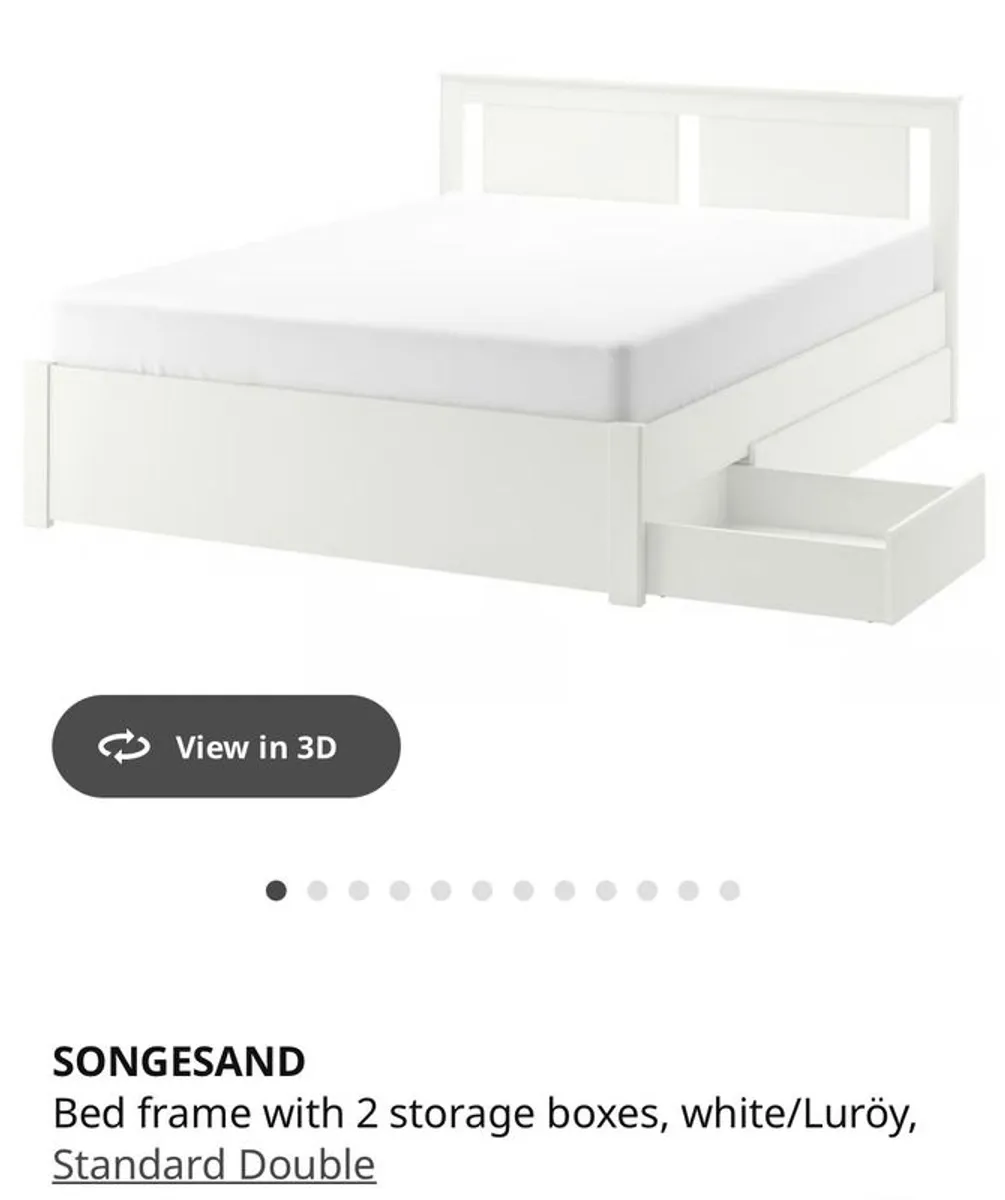 IKEA Songesand Double Bed Frame with 2 Storage Dra - Image 2