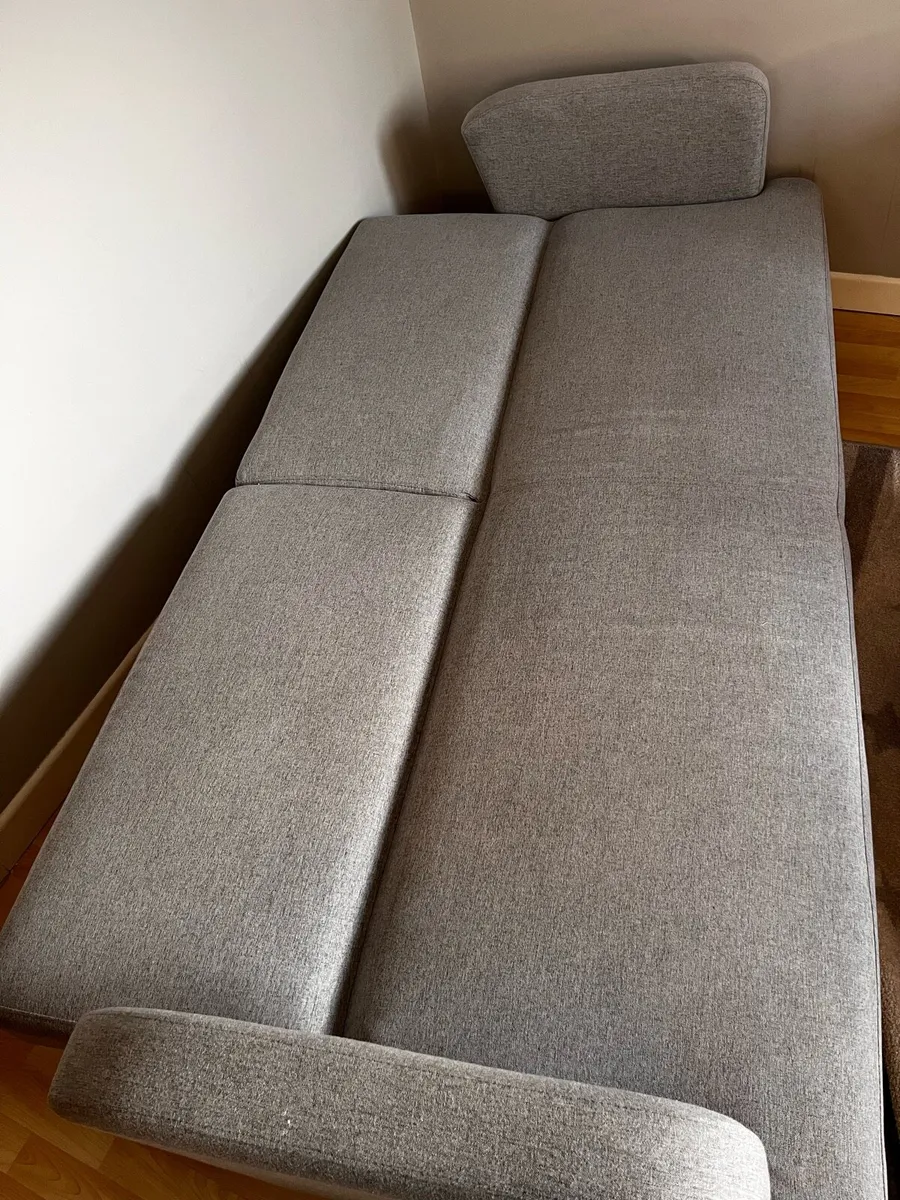 Light Grey fabric sofa bed in perfect condition - Image 2