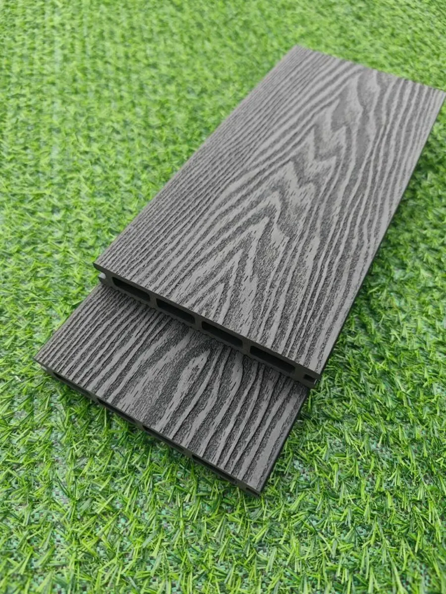 WPC Decking Boards Deep Embossed 3D Black - Image 2