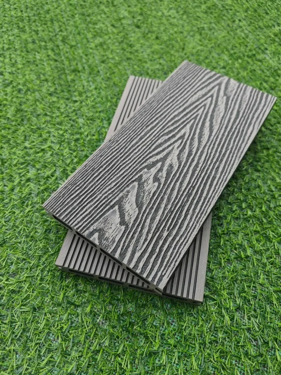 WPC Decking Boards Deep Embossed 3D Gray - Image 2