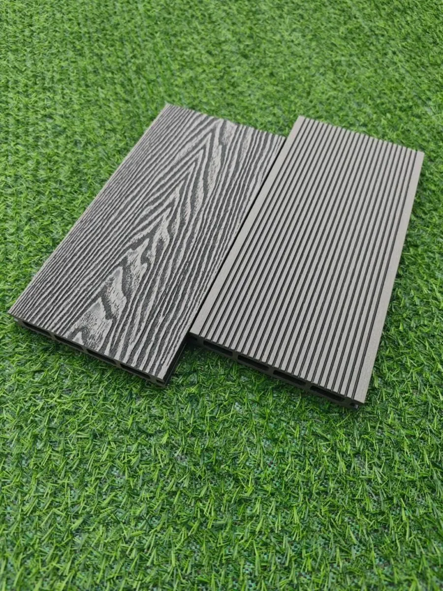 WPC Decking Boards Deep Embossed 3D Gray - Image 3