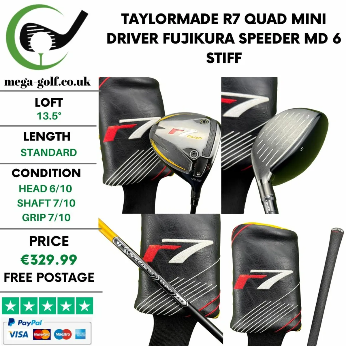 Taylormade R7 Quad Mini Driver / 13.5° / Stiff - Image 1