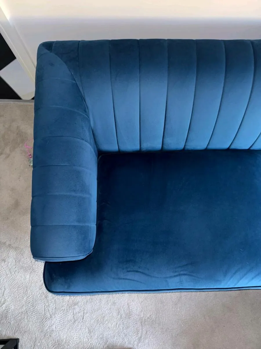 Enchanted 4 seater DFS Sofa - Blue Velvet - Image 2