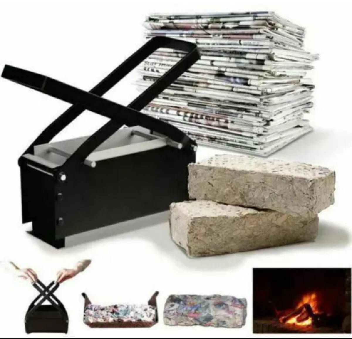Paper Briquette Firelog Maker Press NEW - Image 2