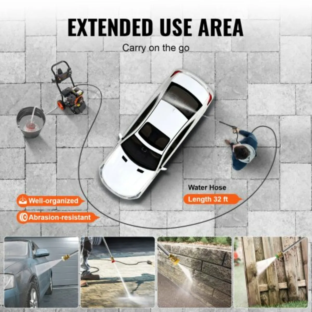 Gas Pressure Washer, 3950 PSI 10L/min, 2.6 GPM Gas - Image 4