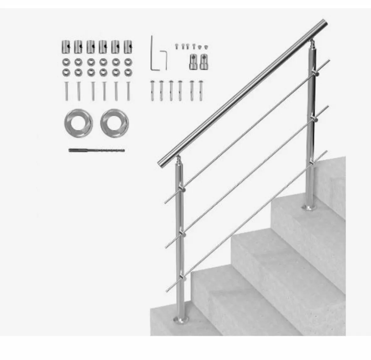 Handrails for Outdoor Steps, 47.2in Length - Image 1