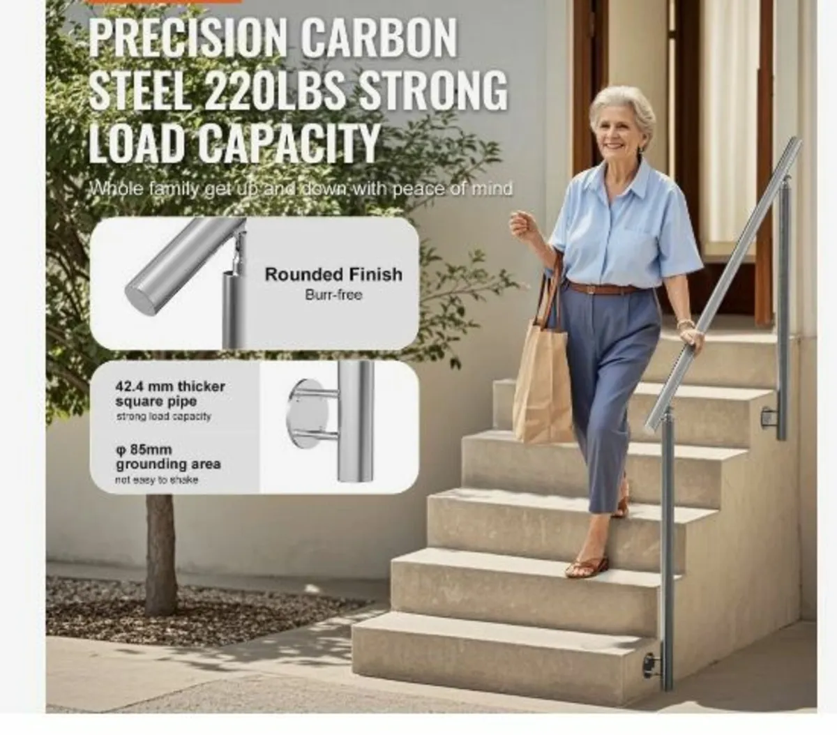 149.9 cm Handrails for Outdoor Steps - Image 3