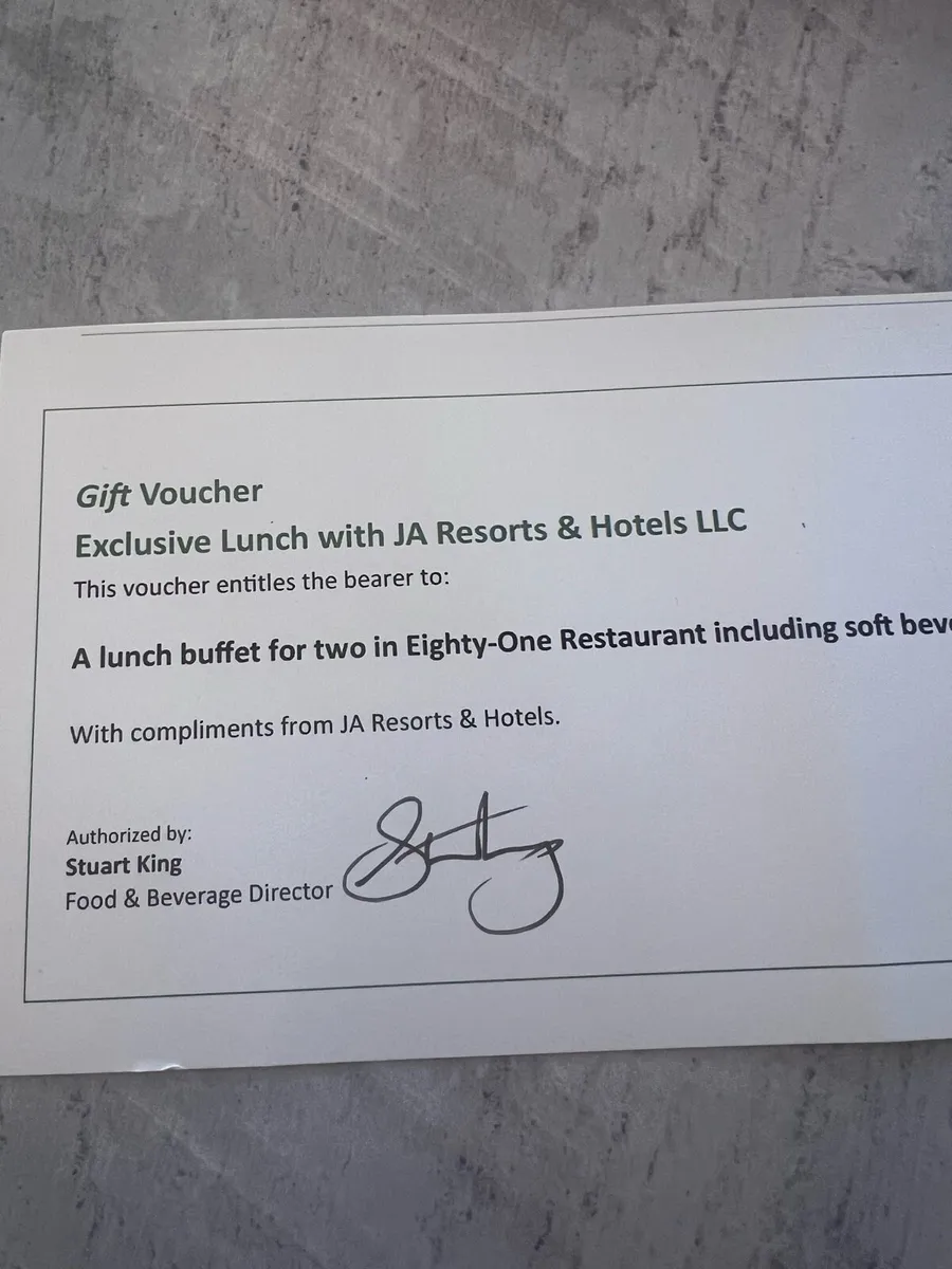 Lunch buffet at Ja Lake resort Dubai - Image 1