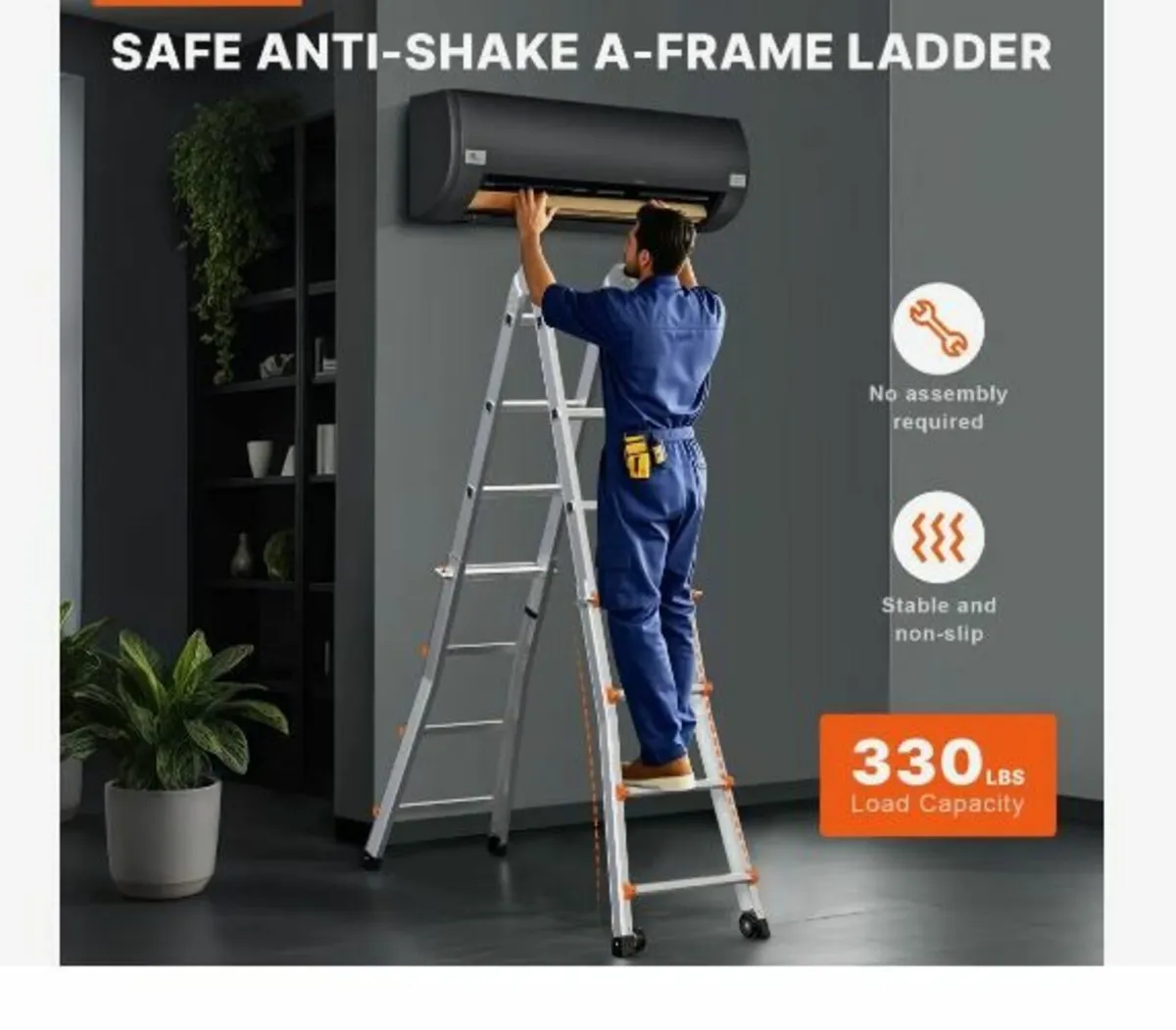 Telescoping Ladder A Frame, 20.5 FT Compact - Image 3
