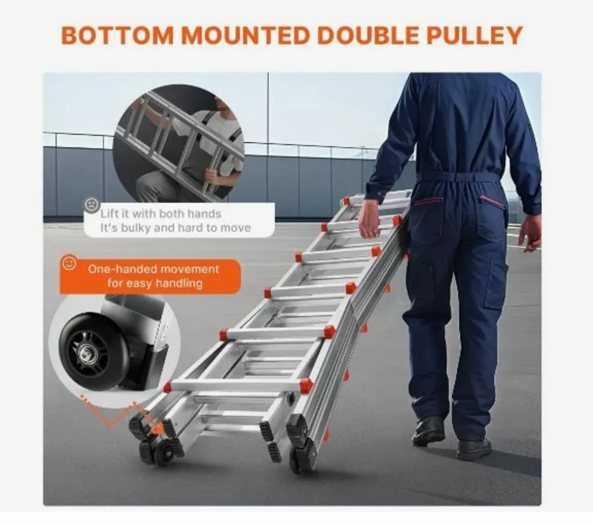 Telescoping Ladder A Frame, 20.5 FT Compact - Image 4