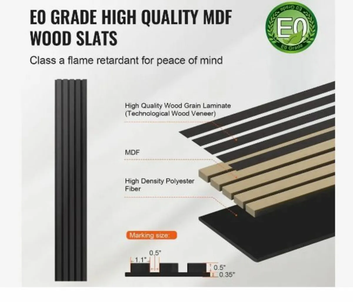 Wood Slat Acoustic Panels, 7.9 x 94.5 inch - Image 3