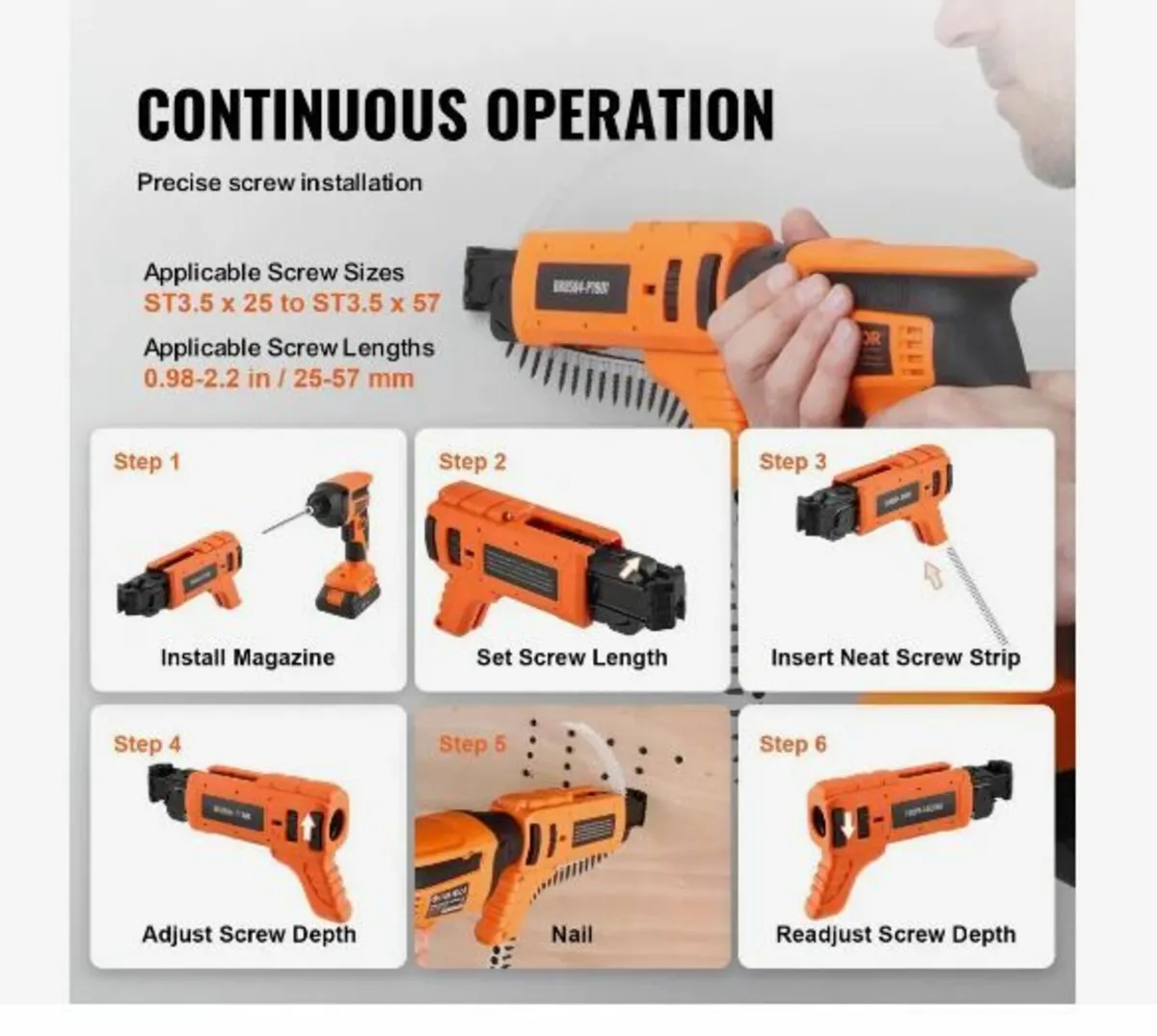 Drywall Screw Gun Auto-Feed, 20V - Image 2