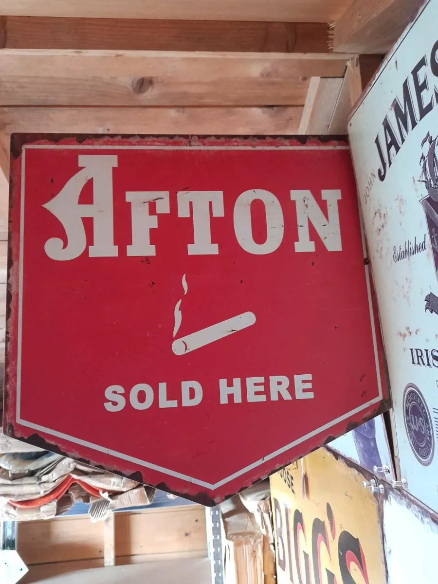 Afton Double Sided Tin Sign - Image 1