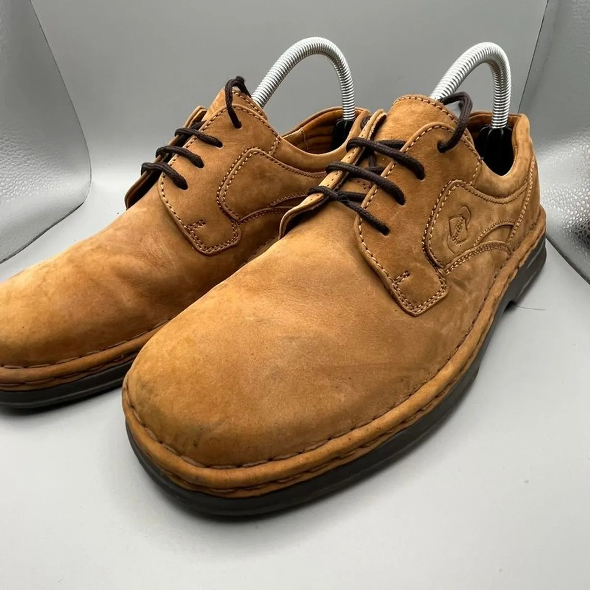 Josef Siebel Mens Loafers Beige Suede Leather Casual Shoes Lace Up Sz 40 UK 6.5 - Image 3