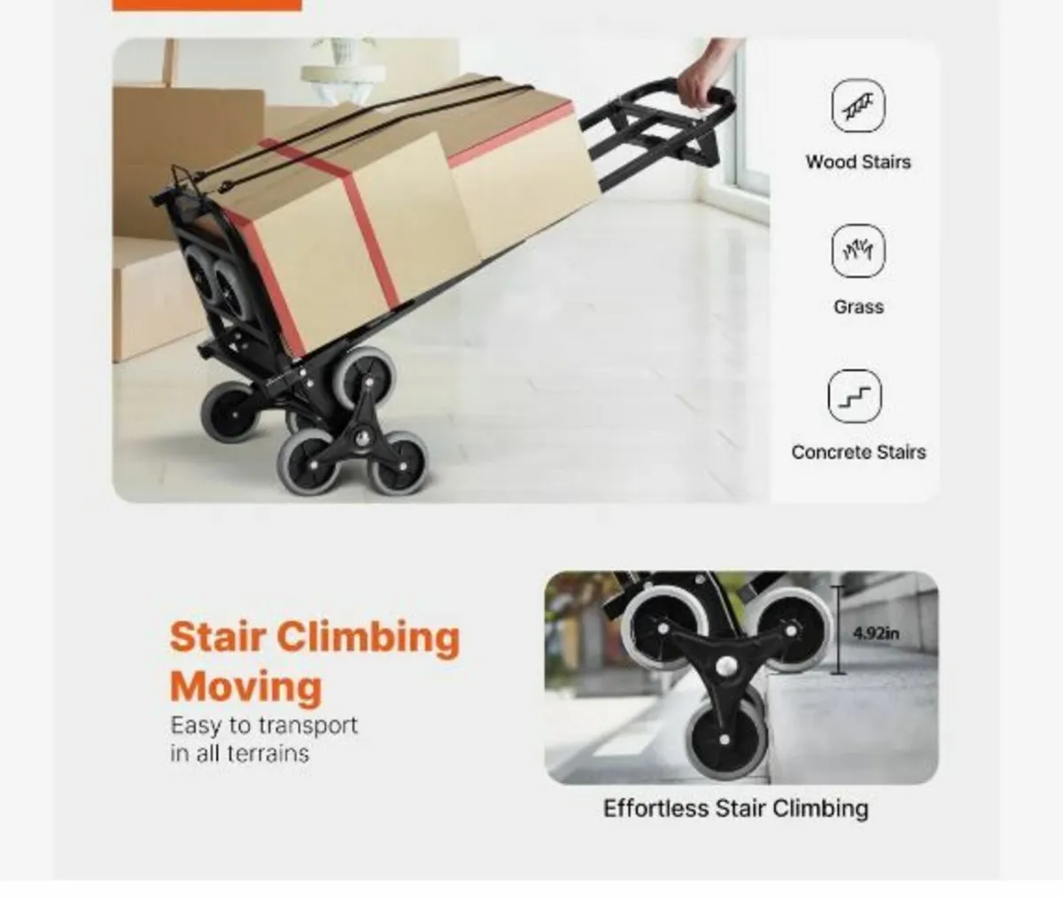 Stair Climbing Cart, 460 lbs Capacity - Image 2