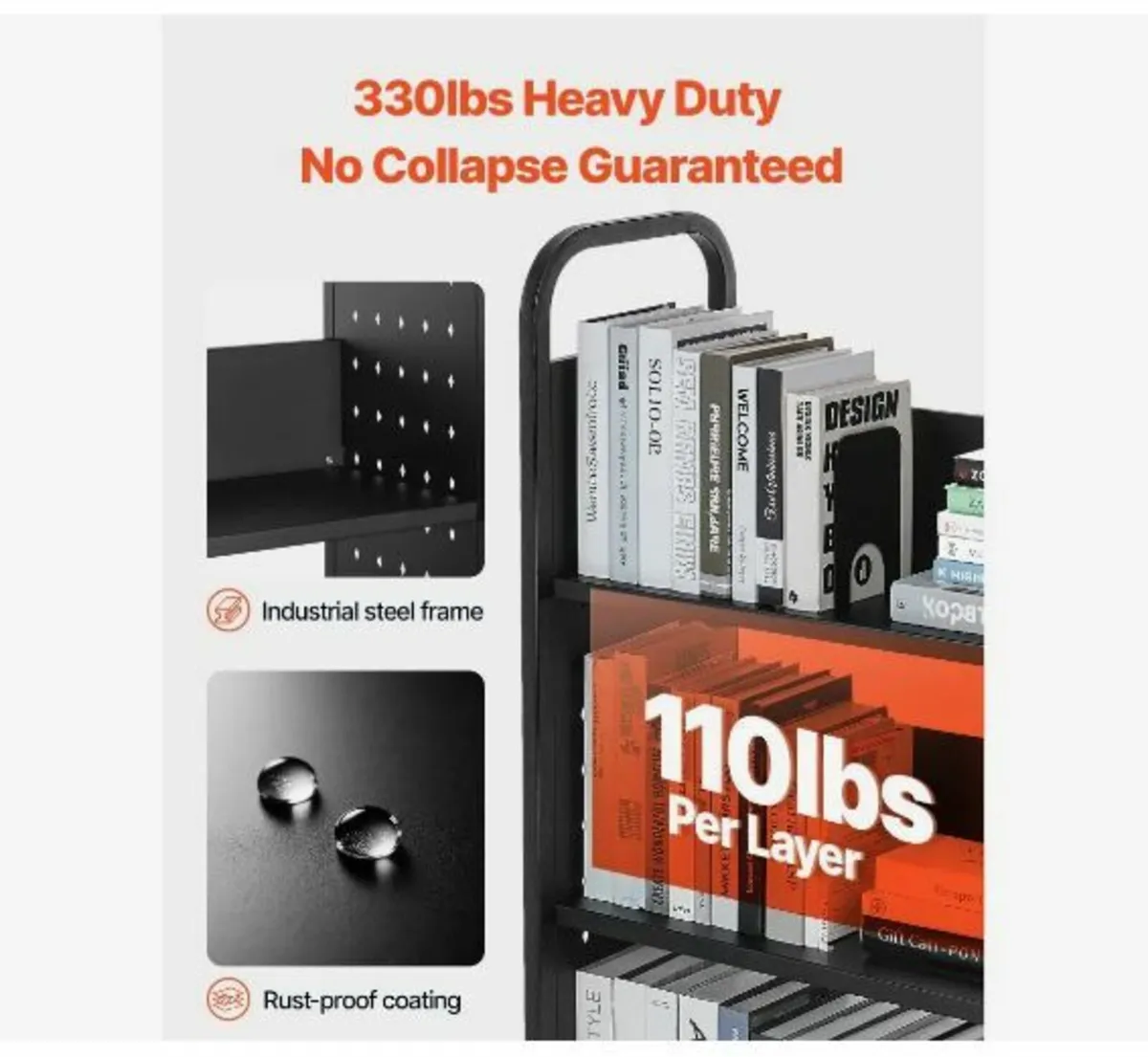 Rolling Library Book Cart, 150 kg Capacity - Image 3