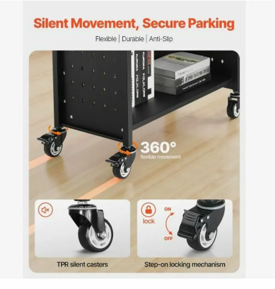 Rolling Library Book Cart, 150 kg Capacity - Image 4