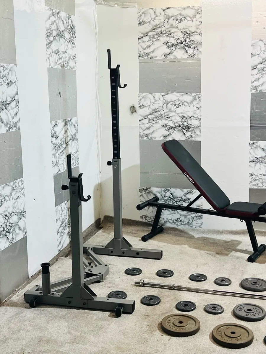 Iron weights barbell dumbbell rack bench - Image 3