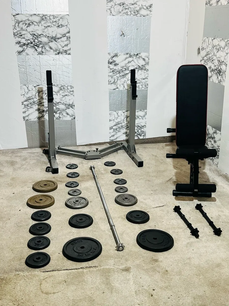 Iron weights barbell dumbbell rack bench - Image 4