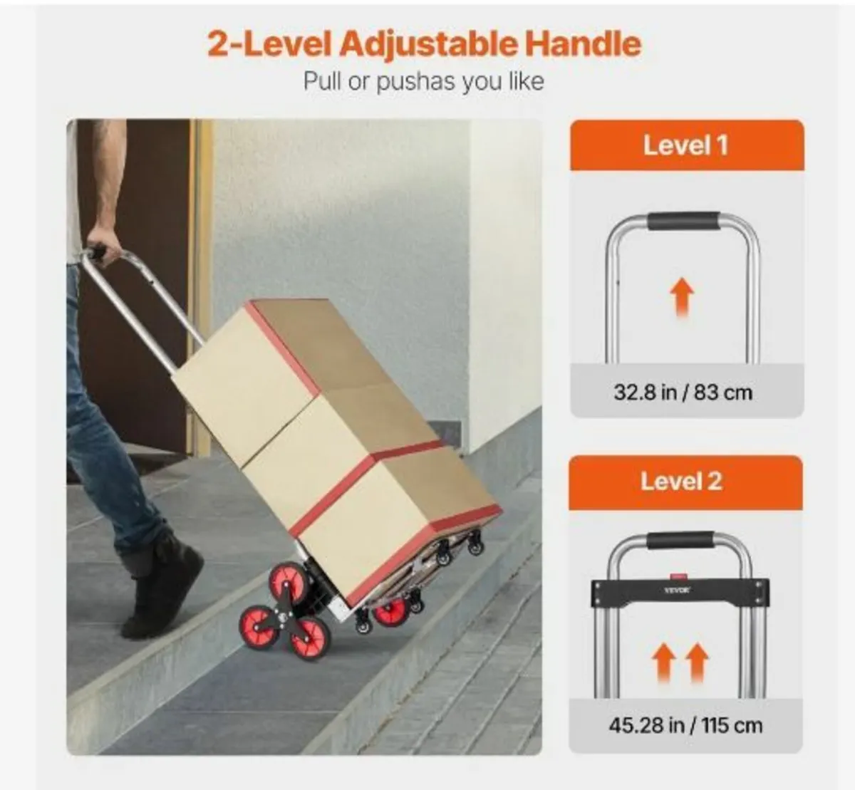 Stair Climbing Cart, 260 lbs Capacity - Image 2