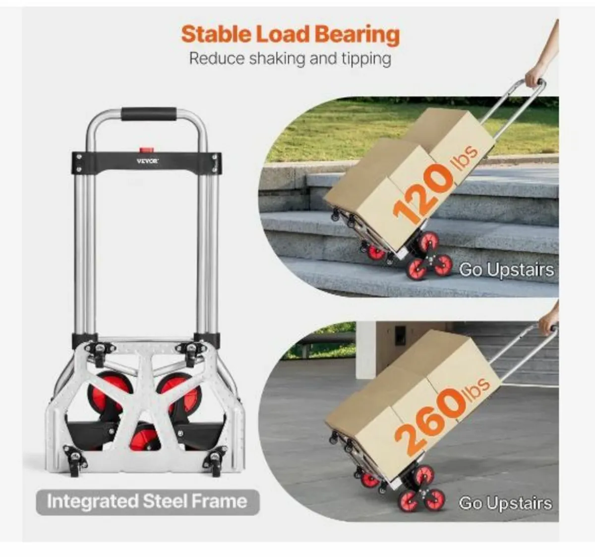 Stair Climbing Cart, 260 lbs Capacity - Image 4