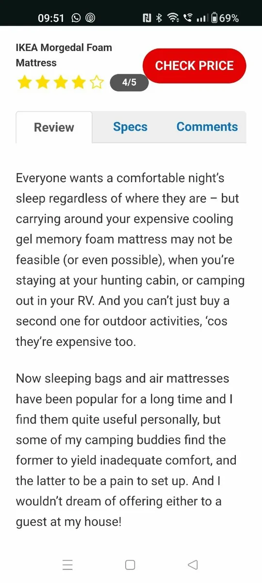 Single foam Mattress, very good condition - Image 2