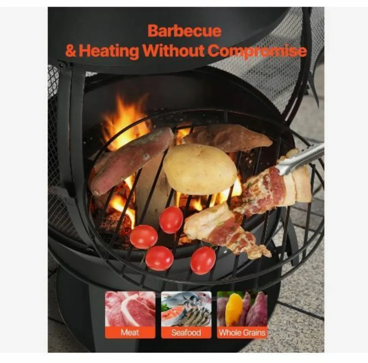 Chiminea, 22 Inch Outdoor Wood Burning Firepit - Image 4