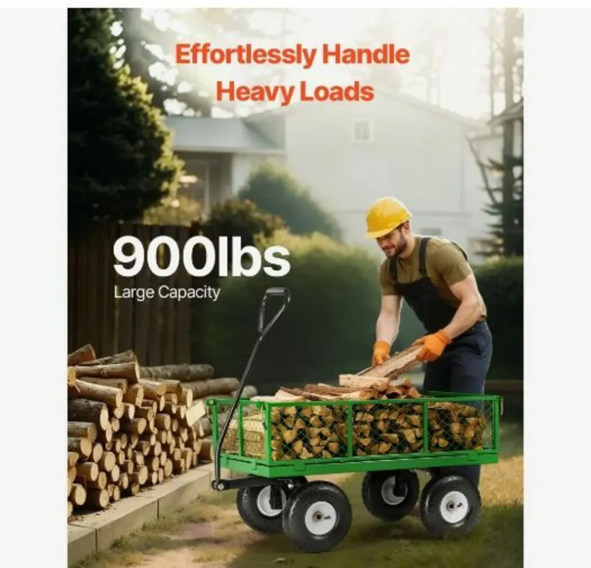 900 Lbs Steel Garden Cart on Wheels - Image 2