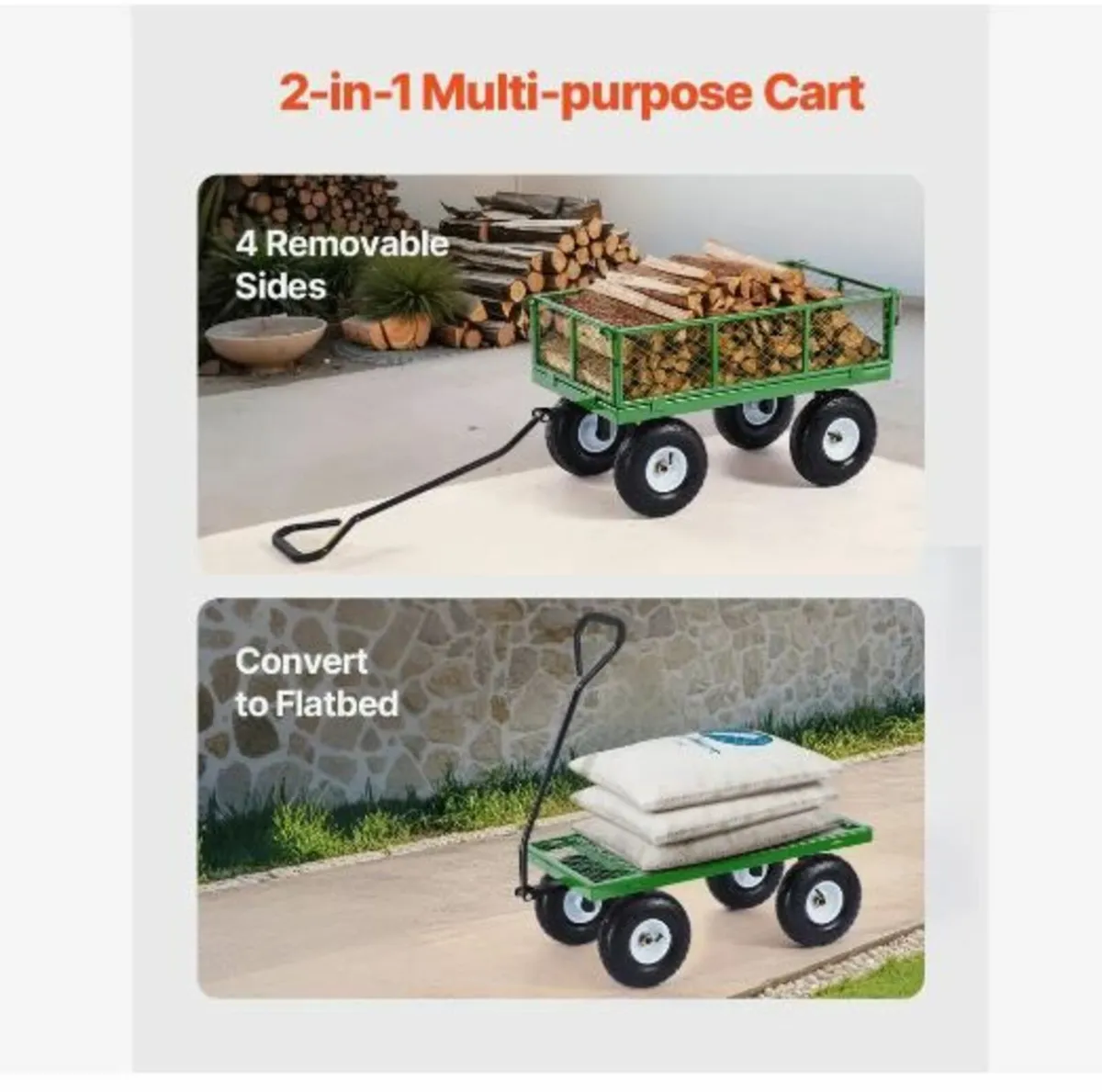 900 Lbs Steel Garden Cart on Wheels - Image 4