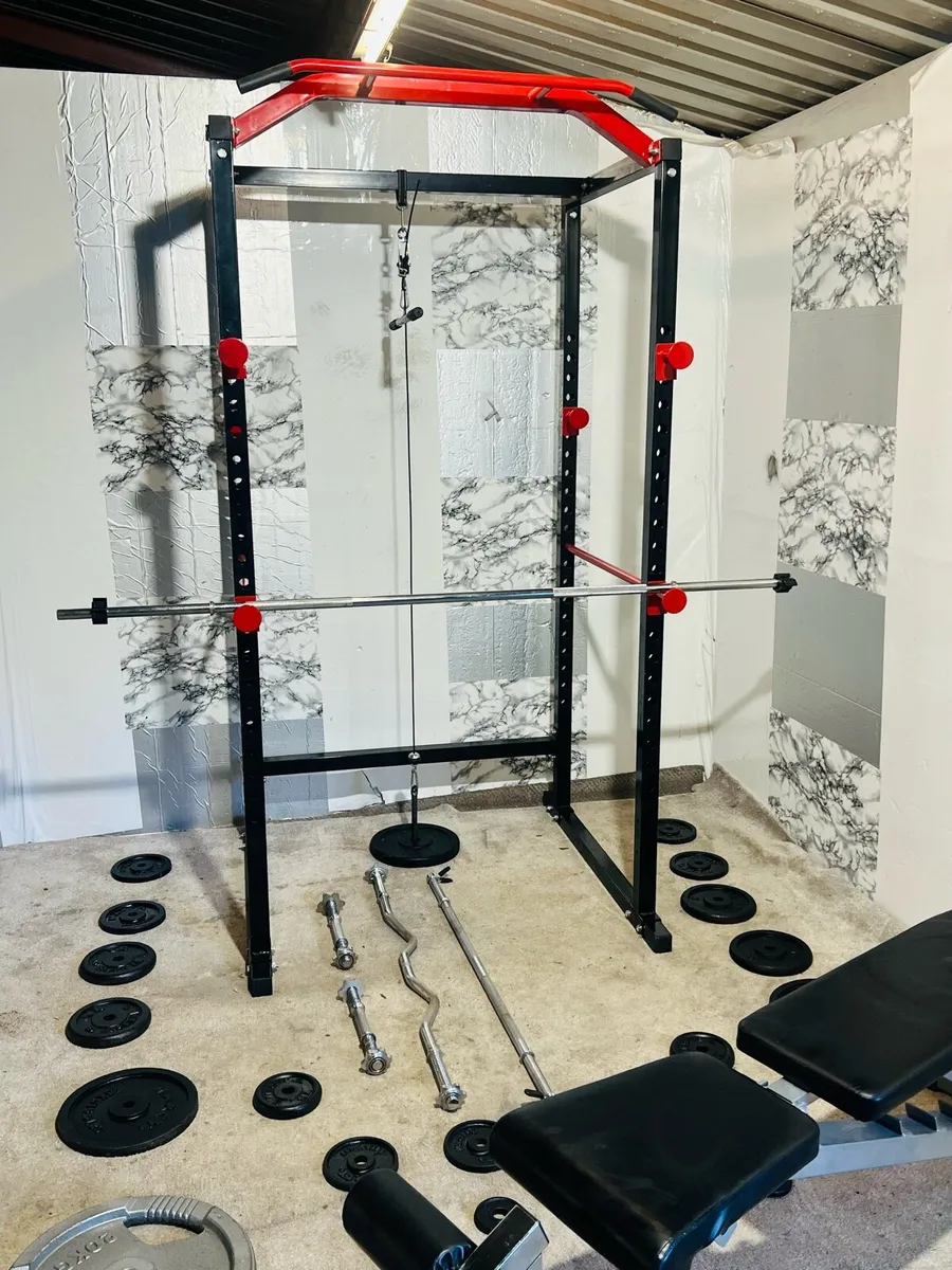 110KG iron weights power rack bench bars - Image 3